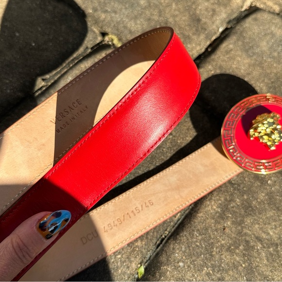 Versace Red Medusa Belt - Picture 6 of 10